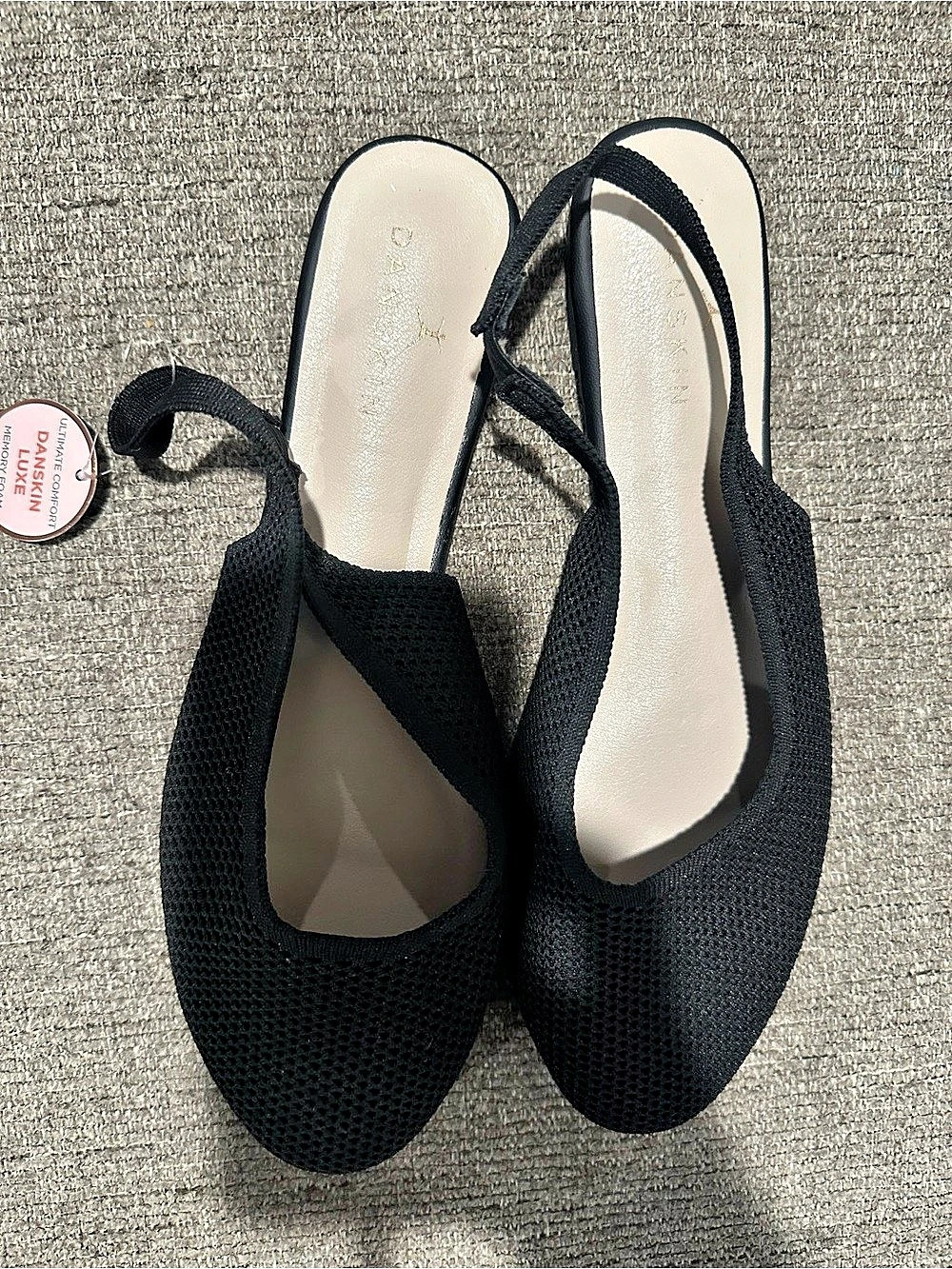 Danskin Luxe Knit Slingback Flats Black US 1